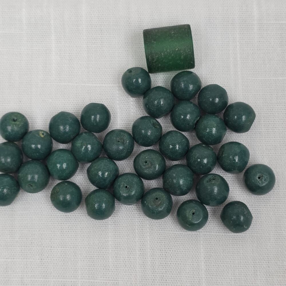Green Round Bead Lot With Square Bead Loose Jewelry Making Craft Supplies